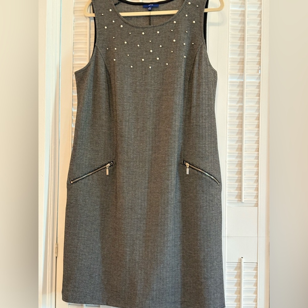 Apt. 9 Gray  Dress with Pearl Details